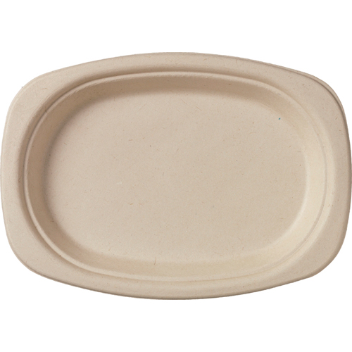 Teller oval Bagasse braun