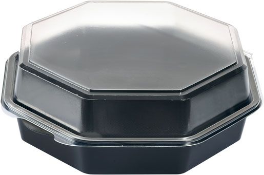 Octaview® Salatschale 230 x 230 x 80 mm Schwarz ungeteilt