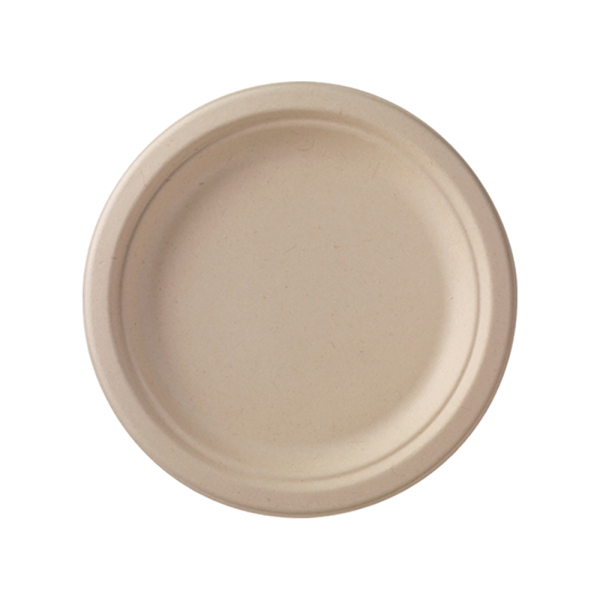 Teller rund Bagasse braun