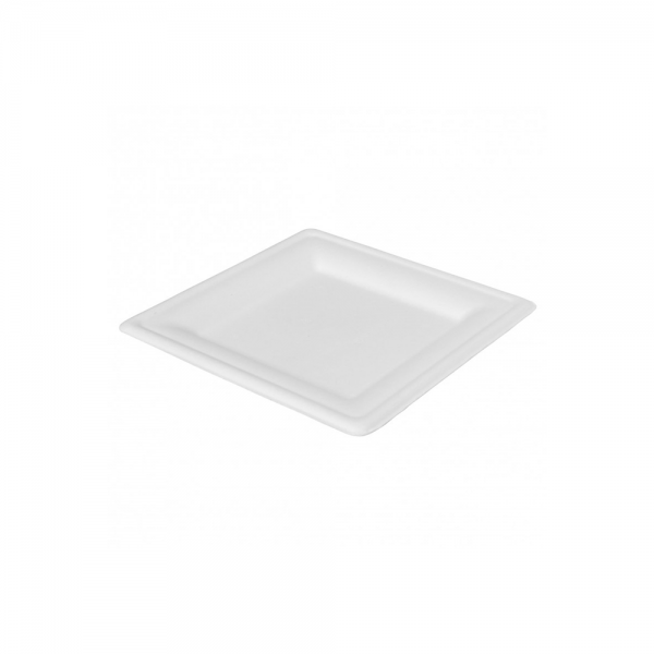 Teller quadratisch Bagasse weiß