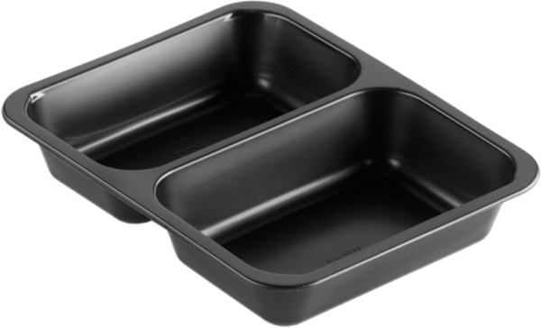 C-Pet -Menüschale 2-geteilt- 225x175x43 (in mm) 655 ml / 455 ml 300Stück